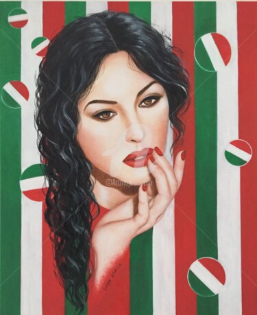 Peinture intitulée ""Monica"" par Shena Ajuelos, Œuvre d'art originale, Huile