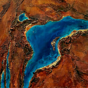 Ζωγραφική με τίτλο "Indian Waters" από Shenandoah, Αυθεντικά έργα τέχνης, Ακρυλικό