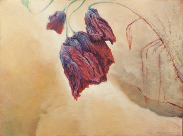 Painting titled "Poppies For Beksins…" by Sergey Shenderovsky, Original Artwork, Oil