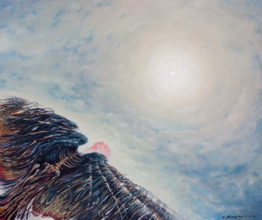 Painting titled "CLIMB ICARUS" by Sergey Shenderovsky, Original Artwork, Oil