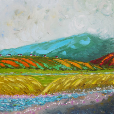 Mtirala mountain Painting titled "Mtirala mountain" by Andria Shengelia, Original Art, Oil Mounted on Stretcher frame