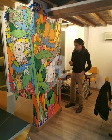 Schilderij getiteld "Jungle" door Sheraf, Origineel Kunstwerk, Graffiti