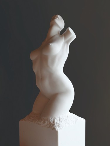 Sculptuur getiteld "Torso III, Dawn" door Sherry Tipton, Origineel Kunstwerk, Steen