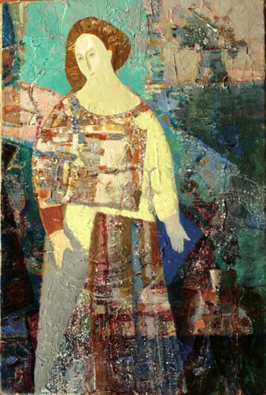 Painting titled "Ожидание" by Vladimir Shevardin, Original Artwork, Oil