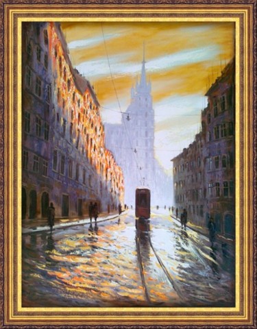 Картина под названием "Вечер" - Андрей Шевченко, Подлинное произведение искусства, Масло