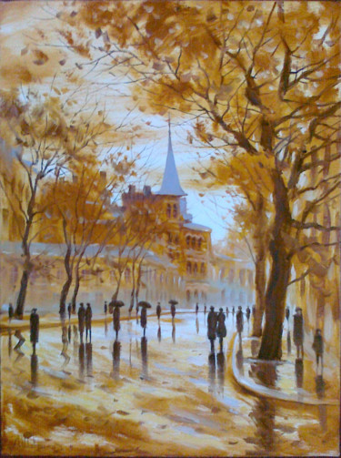 Картина под названием "Городские улочки" - Андрей Шевченко, Подлинное произведение искусства, Масло
