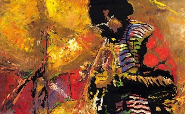 Pintura titulada "Jazz MIles Davis ye…" por Yuriy Shevchuk, Obra de arte original, Oleo