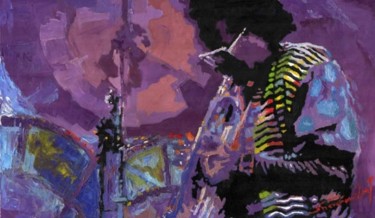 Pittura intitolato "Jazz Miles Davis Vi…" da Yuriy Shevchuk, Opera d'arte originale, Olio