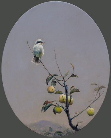 绘画 标题为“小伯劳鸟” 由世江 刘, 原创艺术品, 油