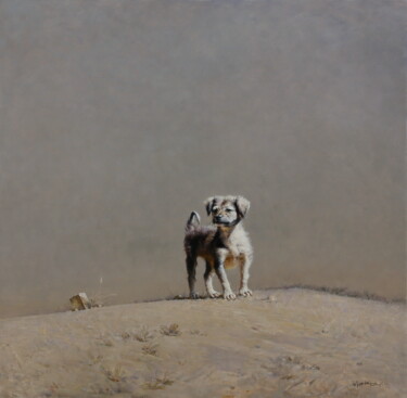 绘画 标题为“迷路的小狗” 由世江 刘, 原创艺术品, 油