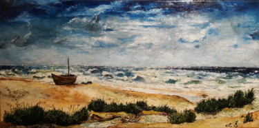 Painting titled "Baltic see" by Lina Šiaulytė, Original Artwork, Oil