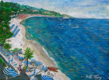 Painting titled "french beach vacati…" by Ma Chung Chung, Original Artwork, Acrylic