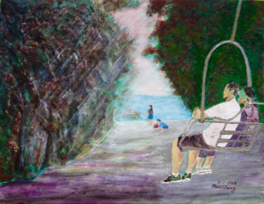 Peinture intitulée "Lake Arrow Head" par Ma Chung Chung, Œuvre d'art originale, Acrylique