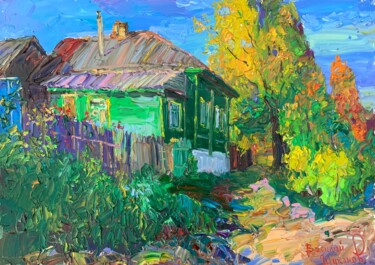 Peinture intitulée "«Старинный дом в Бо…" par Vasilii Shikhanov, Œuvre d'art originale, Huile Monté sur Châssis en bois