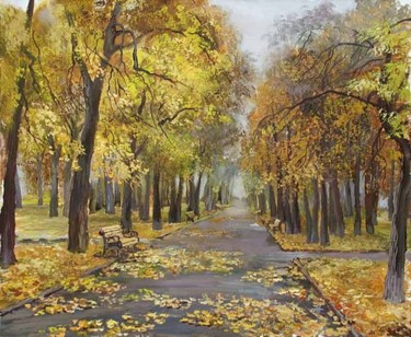 Painting titled "Первомайский бульвар" by Vasilii Shikhanov, Original Artwork