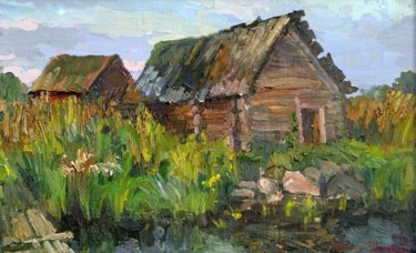 Painting titled "Баньки в Малой Крас…" by Vasilii Shikhanov, Original Artwork