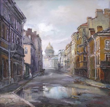 Painting titled "Петербург Достоевск…" by Vasilii Shikhanov, Original Artwork