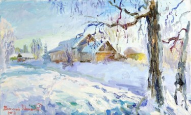 Картина под названием "Зимнее солнце" - Василий Шиханов, Подлинное произведение искусства