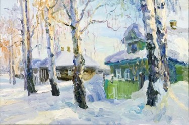 Painting titled "На улице заливной в…" by Vasilii Shikhanov, Original Artwork