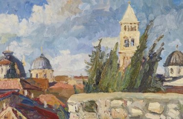 Malerei mit dem Titel "Крыши Иерусалима" von Vasilii Shikhanov, Original-Kunstwerk
