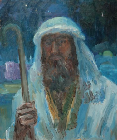 Painting titled "Странник" by Vasilii Shikhanov, Original Artwork