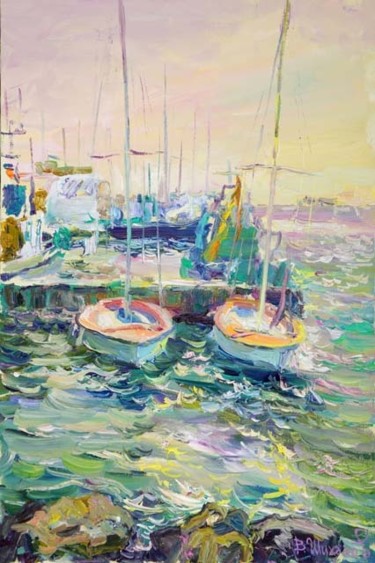 Картина под названием "Две яхты" - Василий Шиханов, Подлинное произведение искусства