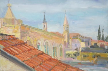 Картина под названием "Иерусалим. На крыше…" - Василий Шиханов, Подлинное произведение искусства