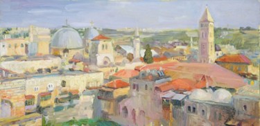 Картина под названием "Панорама Иерусалима…" - Василий Шиханов, Подлинное произведение искусства