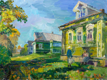 Malerei mit dem Titel "Накануне Рождества…" von Vasilii Shikhanov, Original-Kunstwerk, Öl