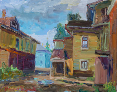 Painting titled ""Дворик в Великом У…" by Vasilii Shikhanov, Original Artwork