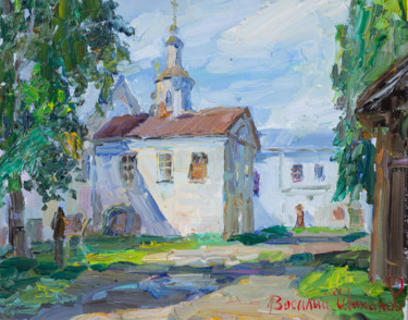 Painting titled ""Дворик в Великом У…" by Vasilii Shikhanov, Original Artwork