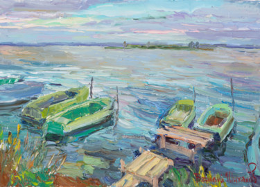 Painting titled ""Озеро Неро" х.м. 5…" by Vasilii Shikhanov, Original Artwork