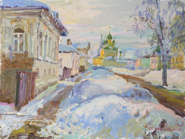 Картина под названием "Углич. Зимний день" - Василий Шиханов, Подлинное произведение искусства, Масло