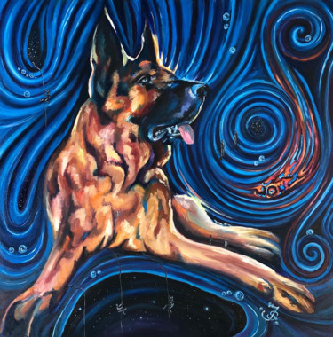 Painting titled "Zeus the King" by Jessica Shilling, Original Artwork, Oil