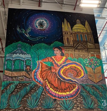 Pintura titulada "Mural GDL Amazon" por Jessica Shilling, Obra de arte original, Acrílico