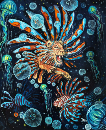 Malerei mit dem Titel "Lyran Jungle" von Jessica Shilling, Original-Kunstwerk, Öl