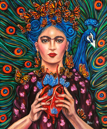 Painting titled "Frida in Aquarius" by Jessica Shilling, Original Artwork, Acrylic