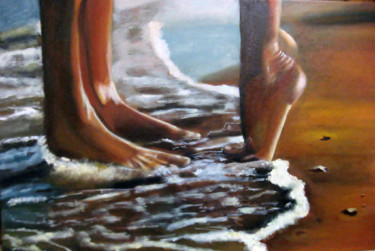 Картина под названием "El beso" - Mercedes Gordo, Подлинное произведение искусства, Масло