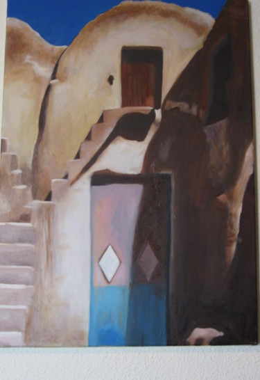 Painting titled "Casablanca" by Mercedes Gordo, Original Artwork, Oil