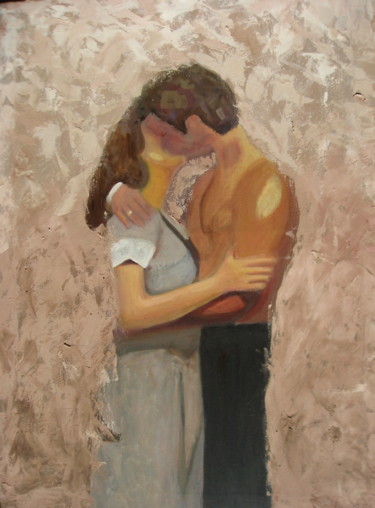 Malerei mit dem Titel "Amor adolescente" von Mercedes Gordo, Original-Kunstwerk, Öl