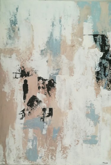 Pintura titulada "Abstraccion en 4 co…" por Mercedes Gordo, Obra de arte original, Acrílico Montado en Panel de madera