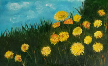 Pintura intitulada "Primavera amarilla" por Mercedes Gordo, Obras de arte originais, Óleo