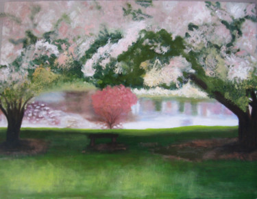 Pintura titulada "Deep Garden" por Mercedes Gordo, Obra de arte original, Oleo