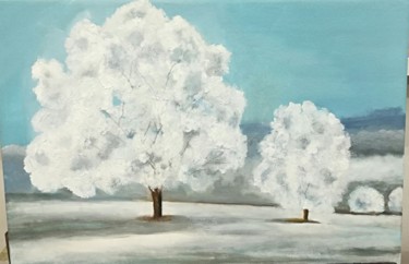 Peinture intitulée "La gran nevada" par Mercedes Gordo, Œuvre d'art originale, Huile