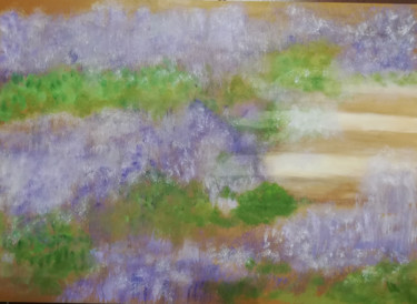 Peinture intitulée "lavender ladder" par Mercedes Gordo, Œuvre d'art originale, Huile