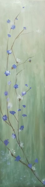 Peinture intitulée "Chispas lila" par Mercedes Gordo, Œuvre d'art originale, Huile