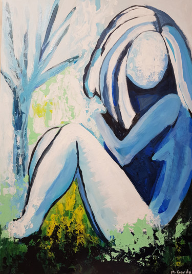 Картина под названием "Ninfa" - Mercedes Gordo, Подлинное произведение искусства, Акрил