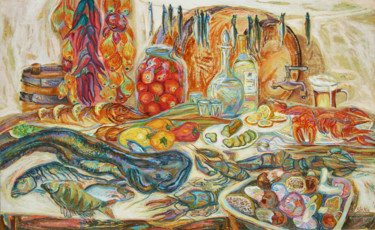 Pintura titulada "Мужской натюрморт" por Aleksandr Alex Shinin Shynin, Obra de arte original, Oleo