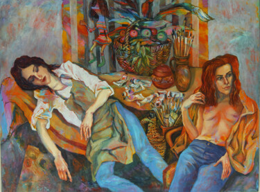 Painting titled "Nocturne" by Aleksandr Alex Shinin Shynin, Original Artwork, Oil