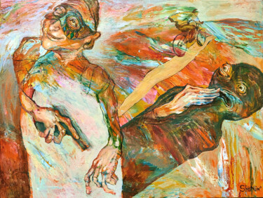 Malerei mit dem Titel "Упавшая тень" von Aleksandr Alex Shinin Shynin, Original-Kunstwerk, Öl
